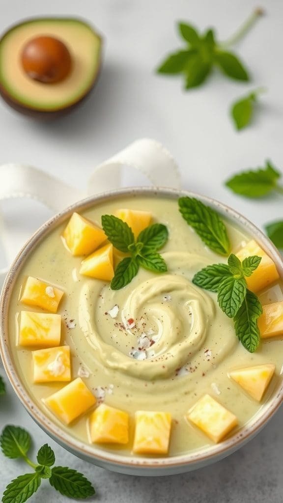 Avocado and Pineapple Tropical Smoothie