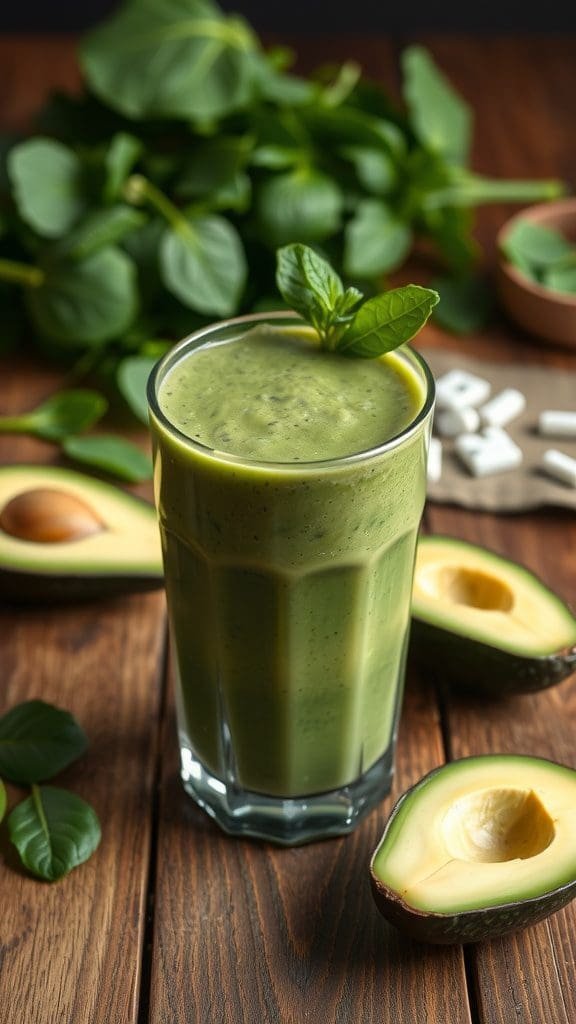 Green Spinach and Avocado Smoothie