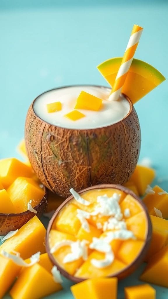 Tropical Mango Coconut Smoothie