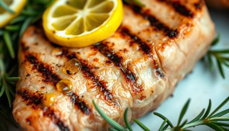Grilled Tuna Steak with Lemon