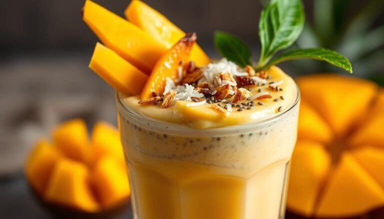 Mango Coconut Chia Pudding Smoothie