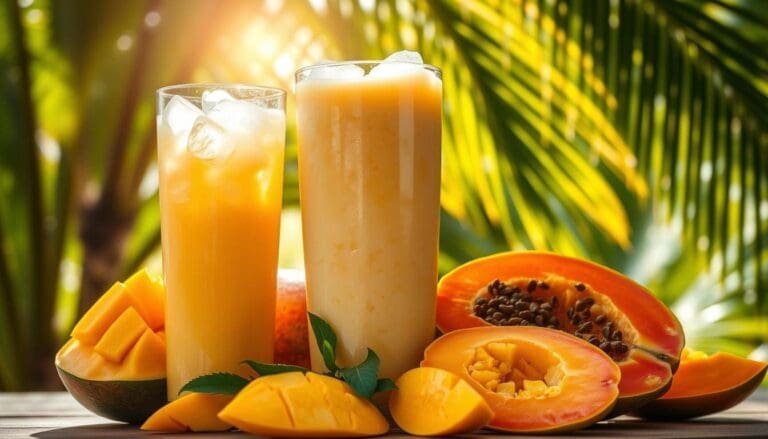 Mango Papaya Coconut Smoothie