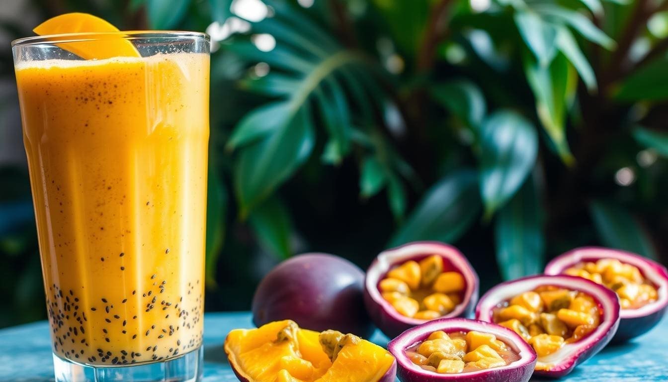 Mango Passion Fruit Chia Smoothie
