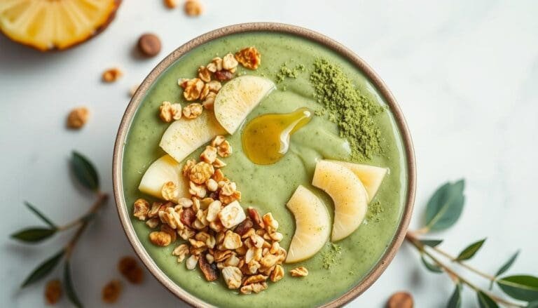Pineapple Coconut Matcha Smoothie Bowl