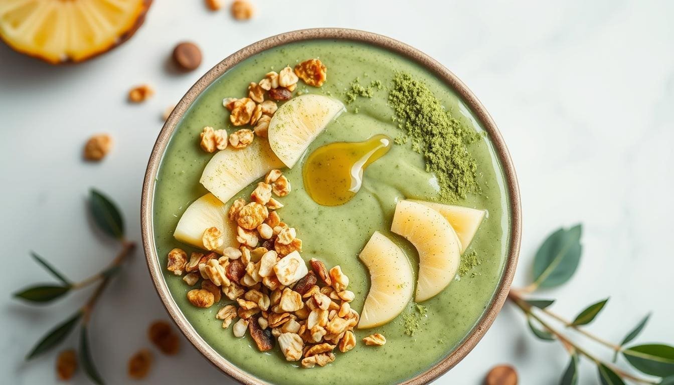 Pineapple Coconut Matcha Smoothie Bowl