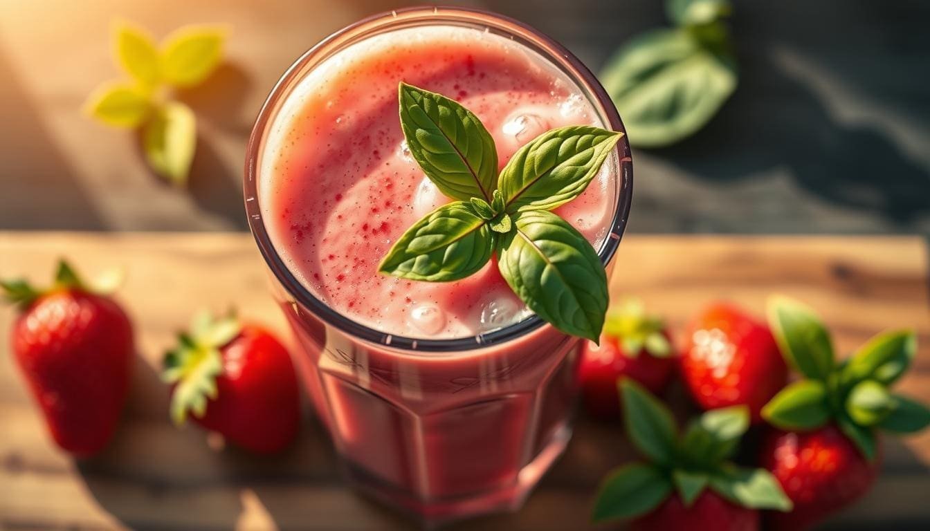 Strawberry and Basil Smoothie Recipe - Italy