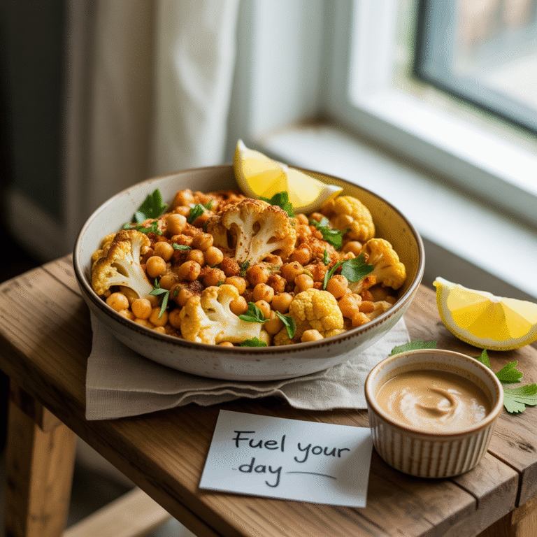 🥗 Weeknight Hero: The Crispy Cauliflower + Chickpea Power Bowl
