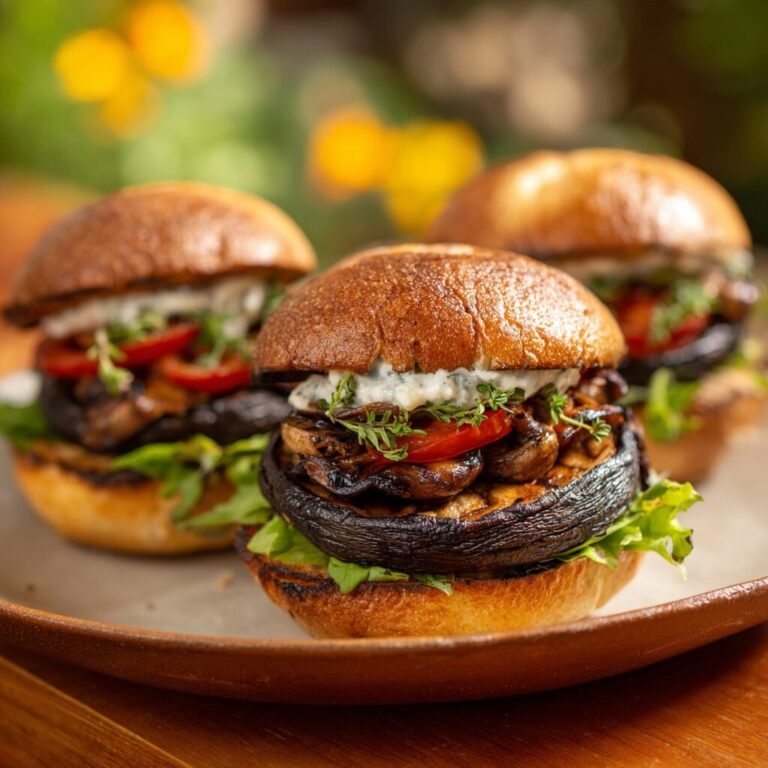 🍄🔥 Grilled Portobello Mushroom Burgers (AKA “Wait—That’s Not Beef?”)