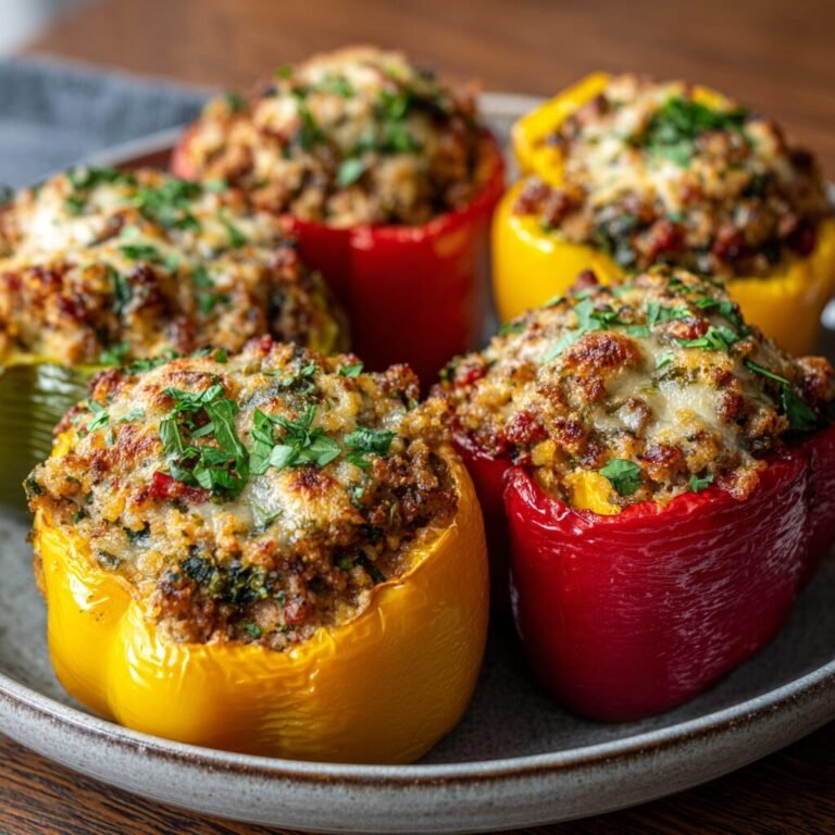 🫑 Stuffed Bell Peppers with Ground Turkey: Your Weeknight Hero 🍽️