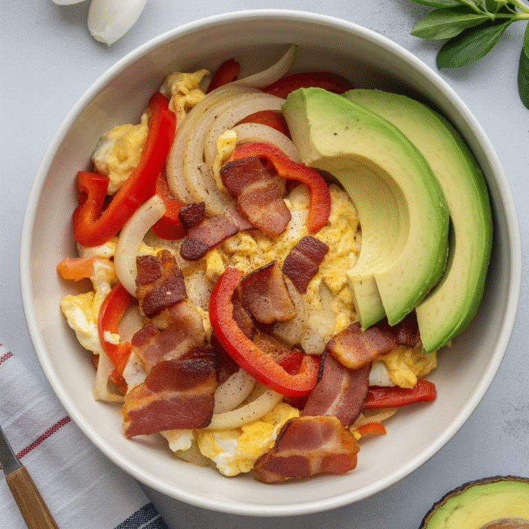 🍳 Rise & Shine: The Egg White Veggie Scramble That Punches 28g of Protein