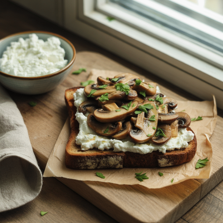 🍄 Cottage Cheese & Mushroom Toast: The 5-Minute Lunch That Slaps