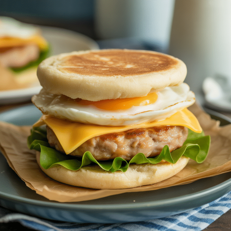 🌅 Rise & Shine: The 28g Protein Turkey Sausage Breakfast Sandwich That Slaps