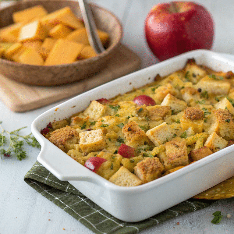 🍎🧀 Cozy Comfort Upgrade: Apple-Cheddar Cornbread Dressing