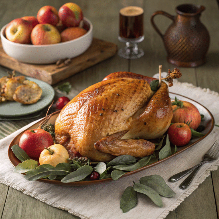 🦃 Apple Cider Brined Turkey with Sage: Juicy, Cozy, Crowd-Pleaser
