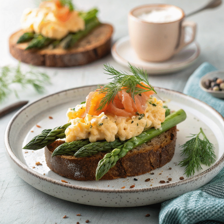 🌿 Springy Brunch Hero: Asparagus & Smoked Trout Scramble