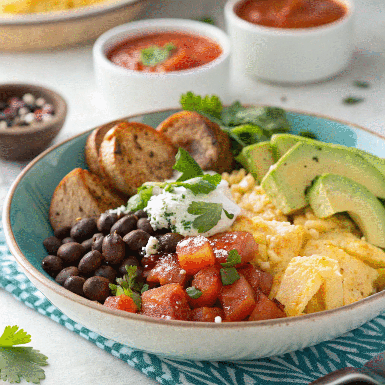 🌯 Rise & Shine Burrito Bowl Buzz: Breakfast Burrito Bowls with Beans & Chicken Sausage