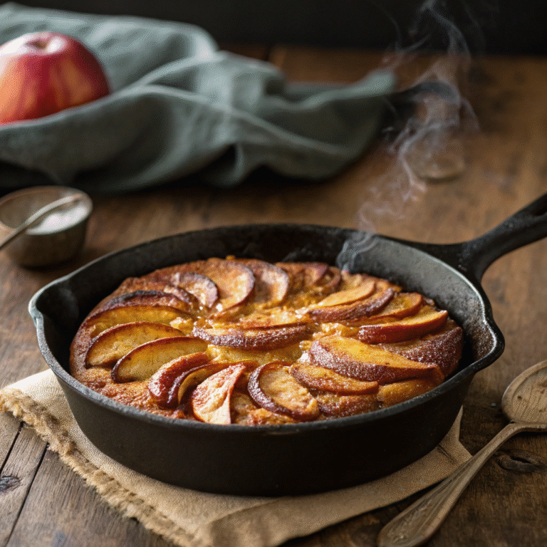 🍏🔥 Caramelized Apple Skillet Cake: One-Pan Cozy Vibes