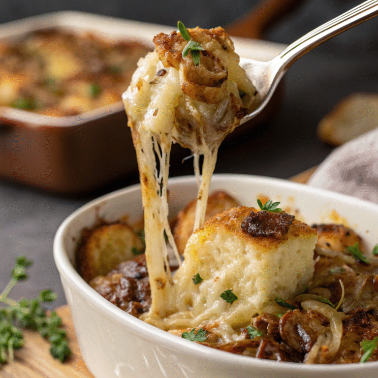 🧅 Golden Comfort: Caramelized Onion & Gruyère Stuffing