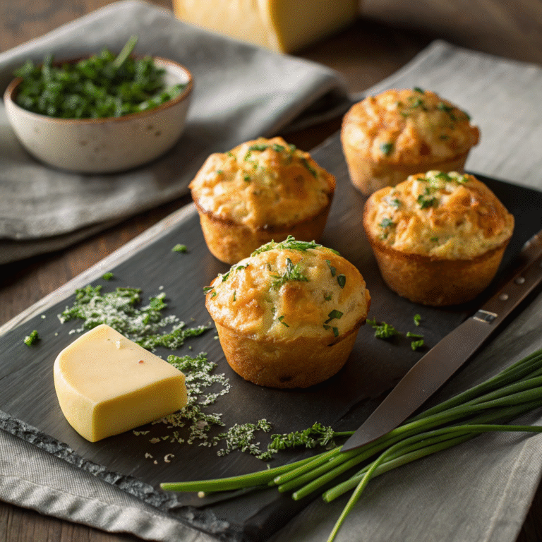 🧀🌿 Cheddar & Chive Flavor Bomb: The Savory Muffin You Deserve