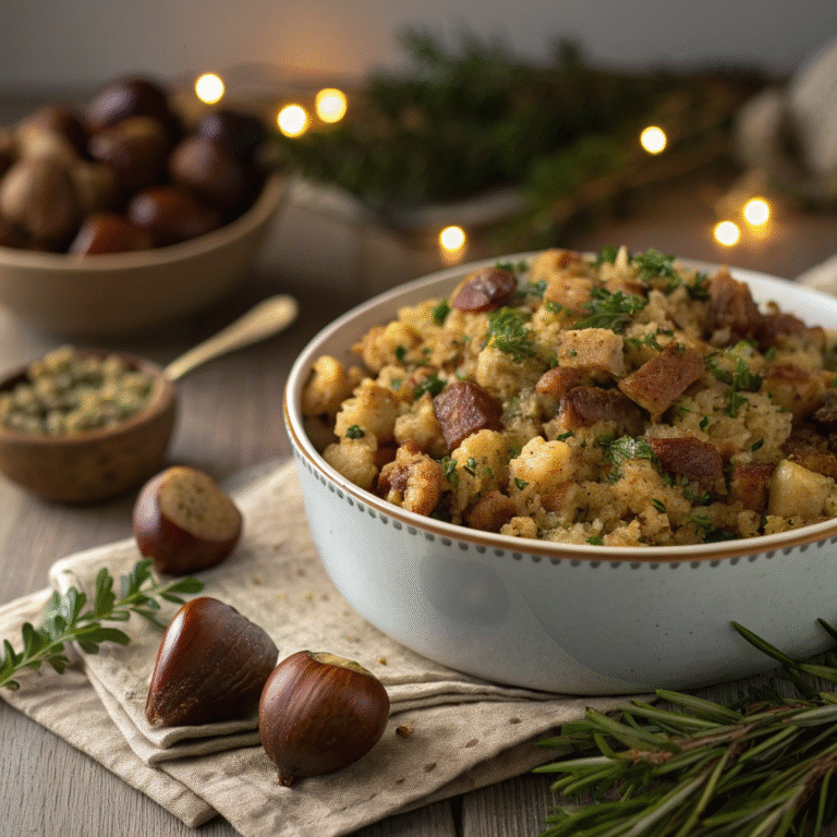 🌰 Cozy Holiday Hero: Chestnut & Herb Stuffing