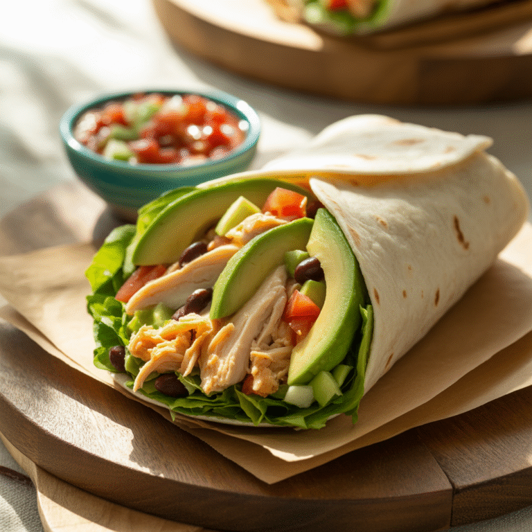 🥑💥 Lightning-Fresh: Chicken & Avocado Lettuce Wrap Fiesta