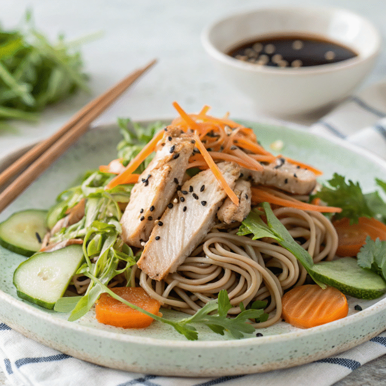 🌟 Zingy Soba Super Bowl: Chicken Soba Noodle Salad 🥢