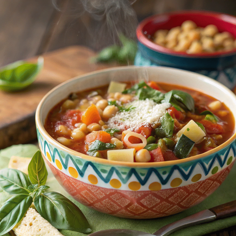 🍲 Chickpea Pasta Minestrone: The Veggie-Loaded Protein Bomb
