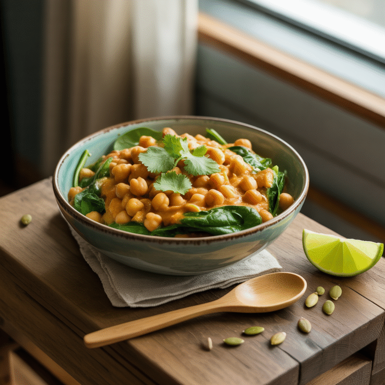 🌱 Chickpea-Spinach Curry Power Bowl 🍛