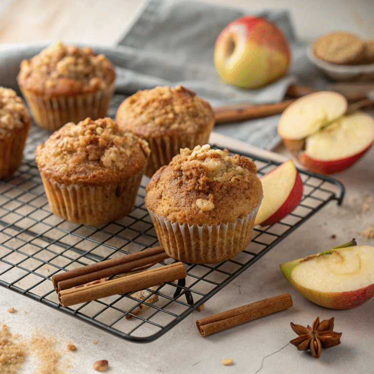 🍏✨ Cinnamon-Apple Cozy Crumb Muffins