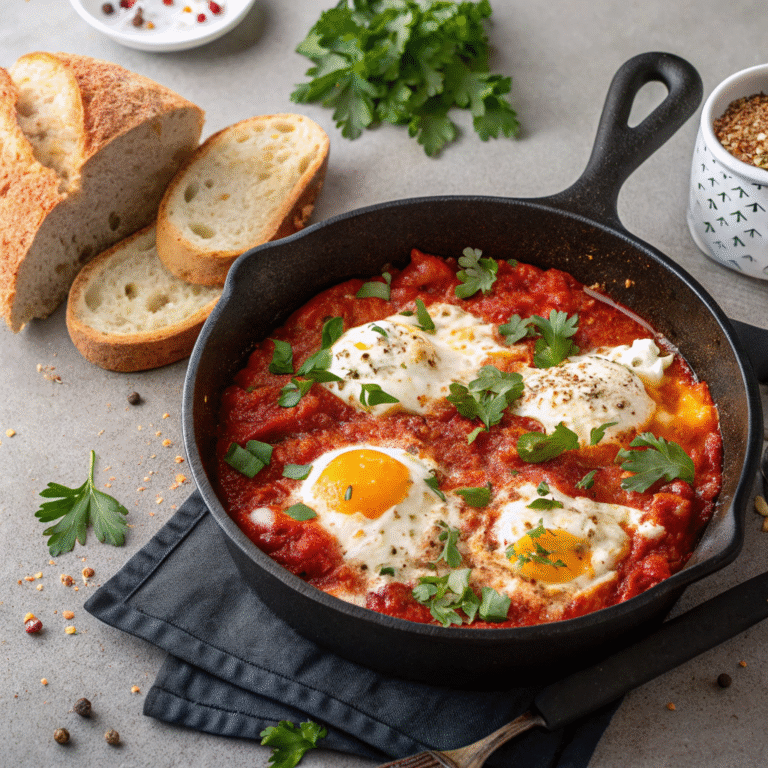 ๐ณ๐ฅ Cottage Cheese Shakshuka Bake: Tomato, Egg & Cheese Magic