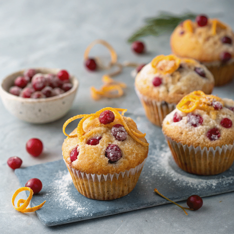🍊🫐 Sunshine-in-a-Muffin: Cranberry Orange Muffins