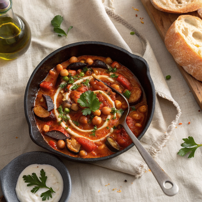 🍆🔥 Veggie Glow-Up: The Eggplant-Chickpea Stew You’ll Want on Speed Dial