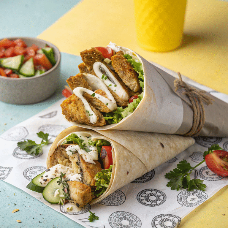 🌯 Crunch + Protein Power-Up: The Falafel-Chicken “Half-and-Half” Wrap