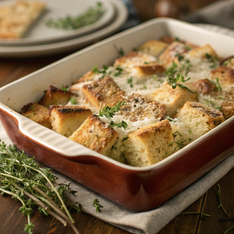 🍞 Cozy Crunch: Focaccia Stuffing with Parmesan & Thyme