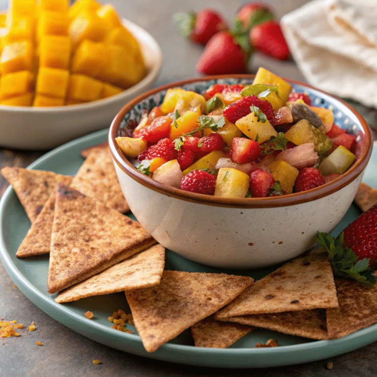 🍓🔥 Sweet Crunch Fiesta: Fruit Salsa & Cinnamon Chip Party