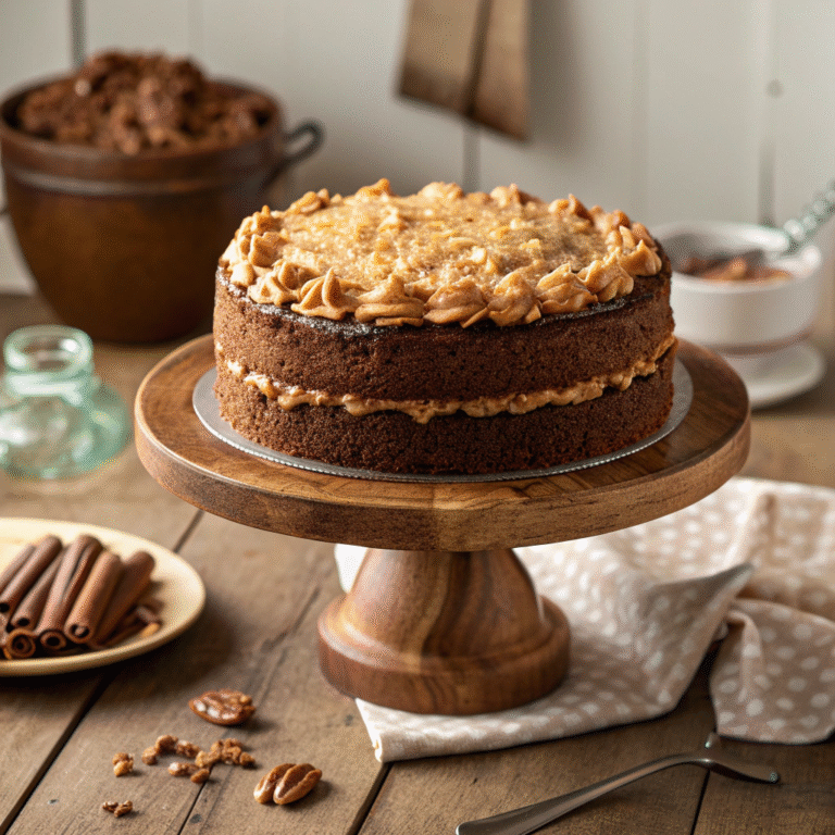 🎂 Cocoa-Coconut Bliss: Meet the German Chocolate Cake You’ll Crave