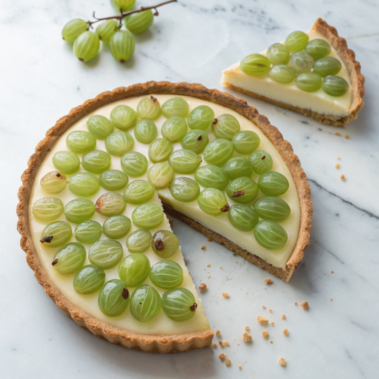 🥧 Gooseberry & Vanilla Custard Tart: Tangy Meets Creamy Magic