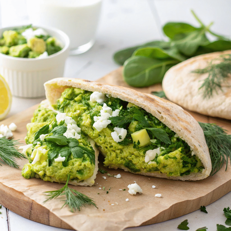 🥙 Green Eggs & Feta on Pita: Your 10-Min Breakfast Upgrade