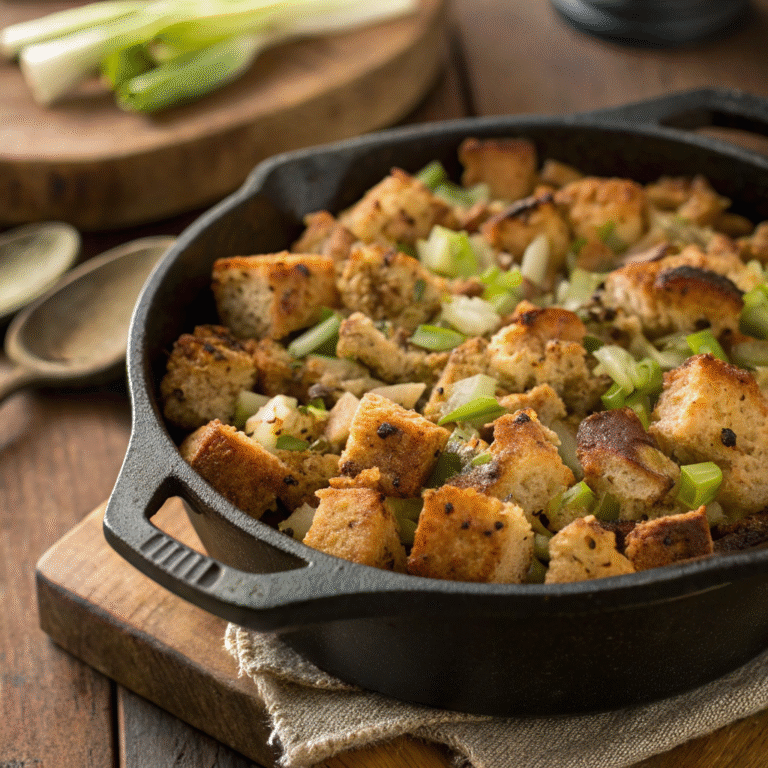 🧡 Cozy Classic: Homemade Stuffing with Celery & Onions