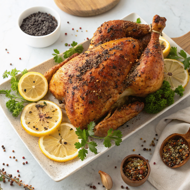 🍋🔥 Lemon-Pepper Spatchcock Turkey: Crispy-Skinned Showstopper