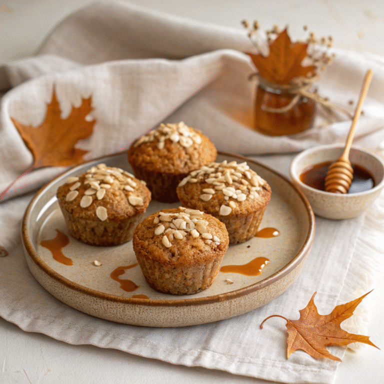 🥞 Cozy Oatmeal Muffins with Maple-Drip Magic 🤤