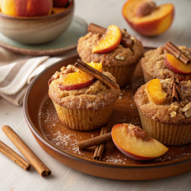 🍑 Peach Cobbler Muffins: Dessert Vibes for Breakfast