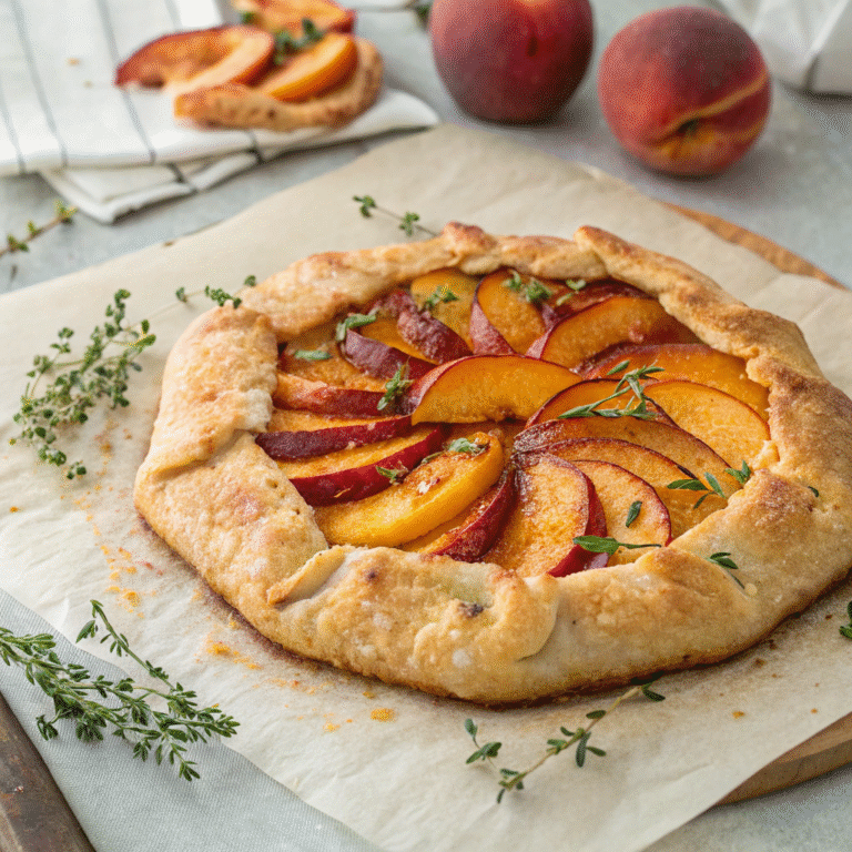 🍑🌿 Peachy Thyme Galette: The Lazy-Chic Dessert You Need