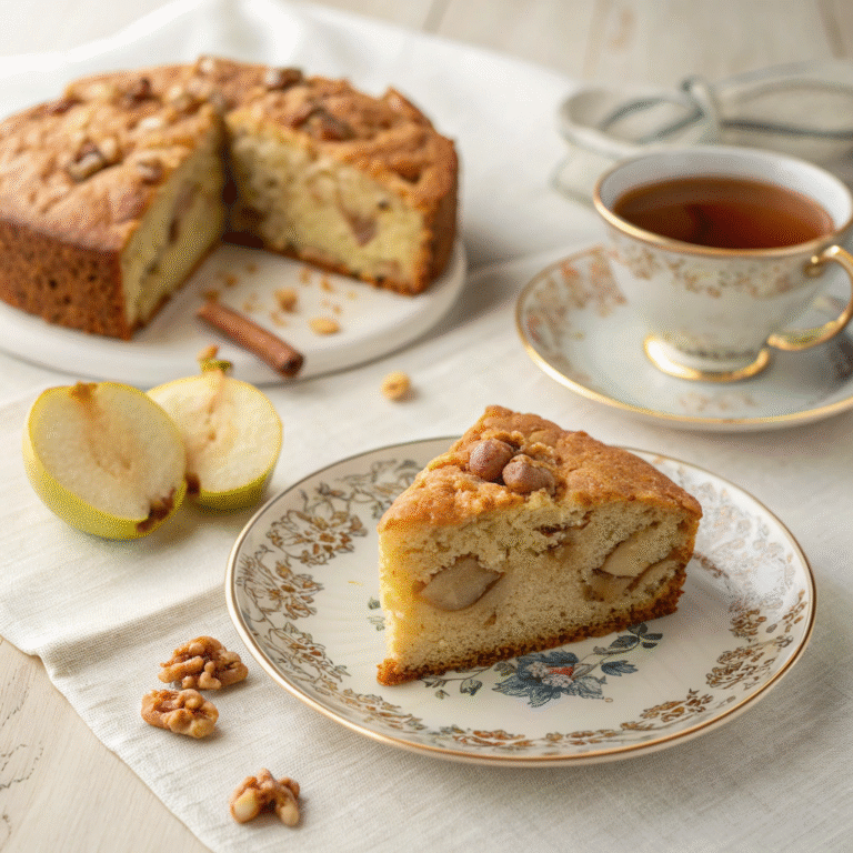 đđ„§ Spice Up Snack Time: The Pear-Walnut Tea Cake Youâll Crave