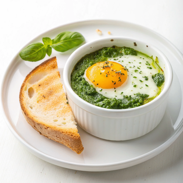 🥚 Pesto Ricotta Baked Eggs (Eggs en Cocotte) — The Lazy-Gourmet Brunch You’ll Brag About