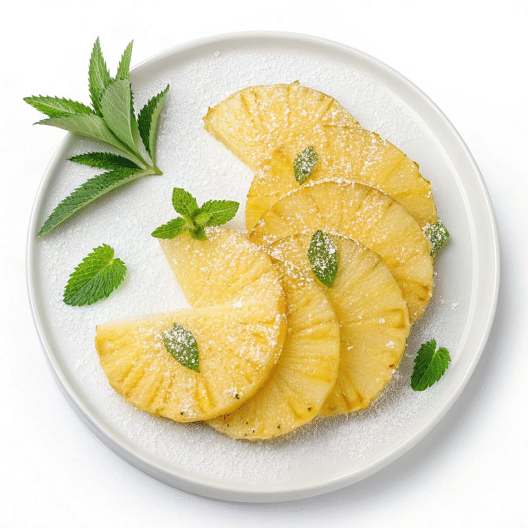 ๐ Tropical Tingle Alert: Pineapple Carpaccio with Mint Sugar