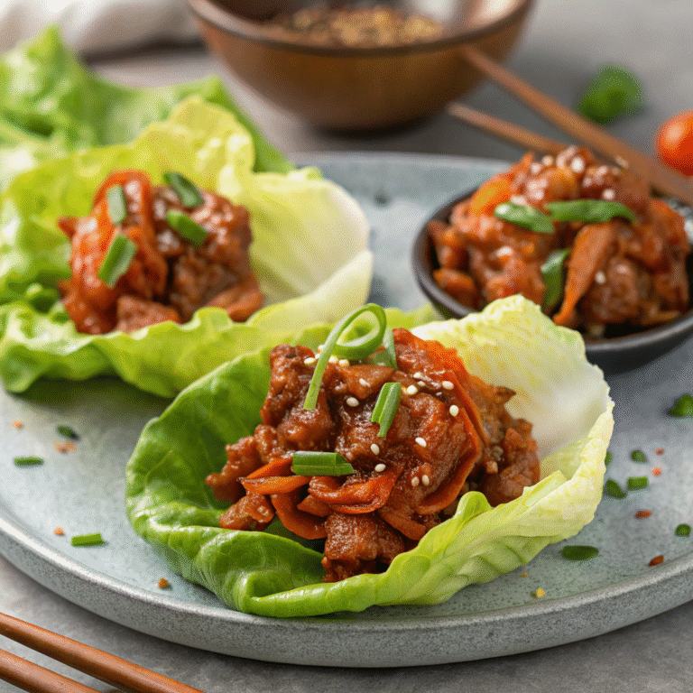 🐷🔥 Pork Bulgogi Lettuce Wraps: Bite-Size Flavor Grenades