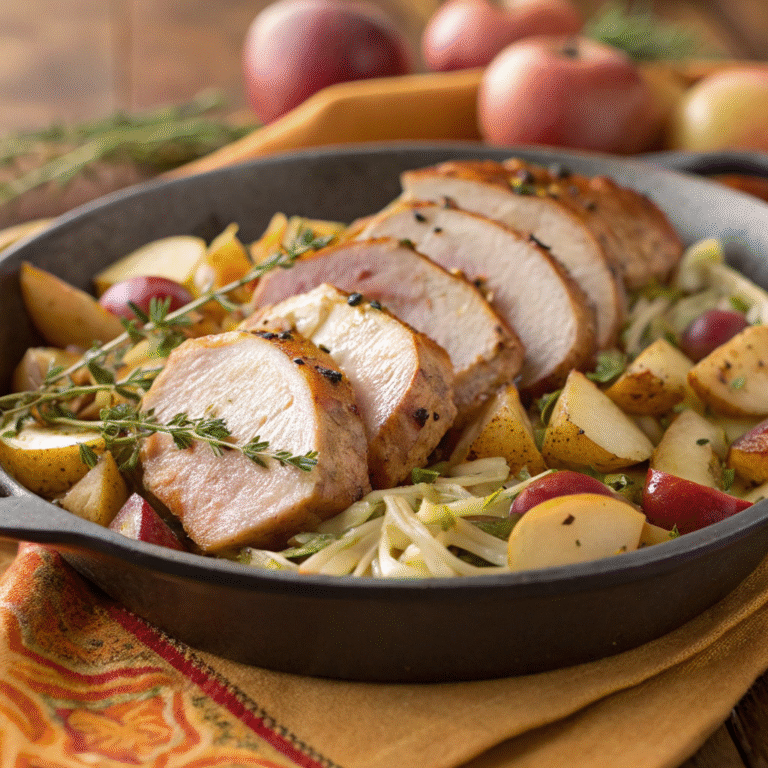 🍏🍖 One-Pan Wonder: Zesty Pork Tenderloin + Apple-Fennel Slaw