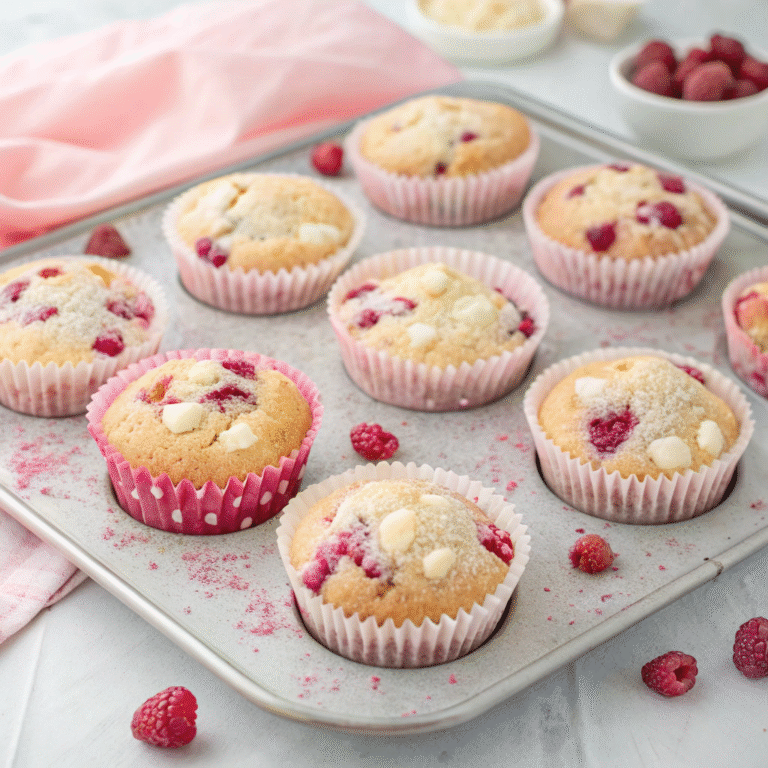 🍰 Raspberry–White Chocolate Muffin Magic