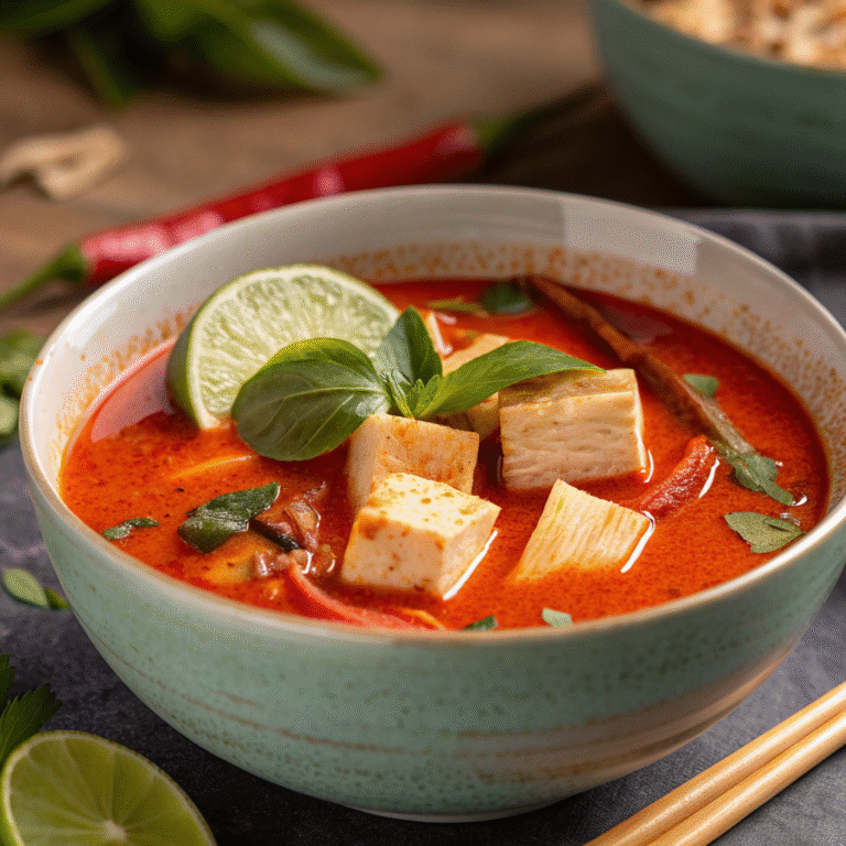 ๐ฅฅ๐ฅ Coconut Curry Comfort: Red Thai Tofu Soup That Slaps